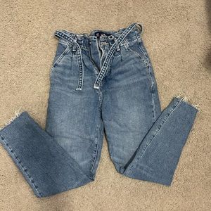 Hollister Mom Jeans with Tie Waist